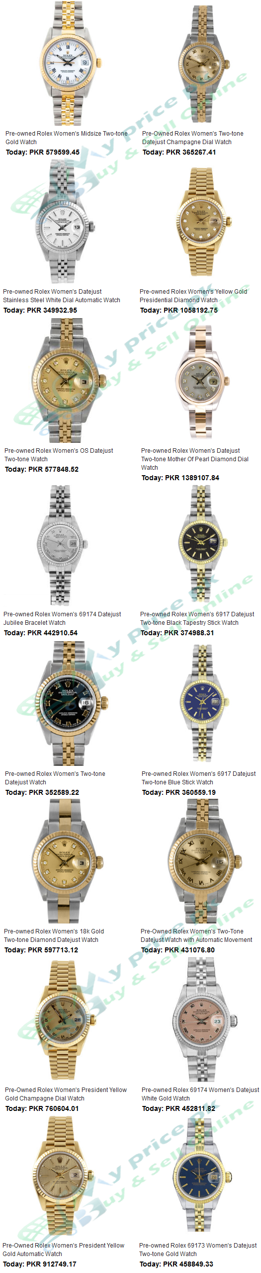 ROLEX Best Ladies/Female Watches Products Price in Pakistan with Specs Shape Images