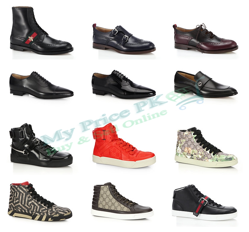 Gucci Men's Lace Up Leather Shoes Sneakers For Winter Price In Pakistan Designs Colors New Arrivals